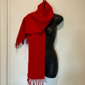 HILLTOP BRAND Red Lambswool Scarf Made in Scotland